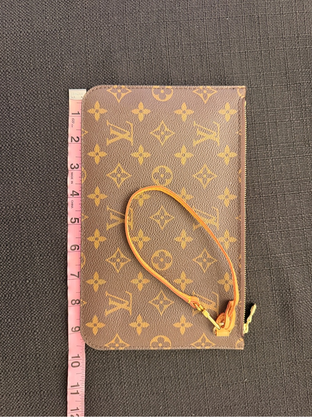 Louis Vuitton Monogram Canvas Wristlet Pouch in Brown and Tan
